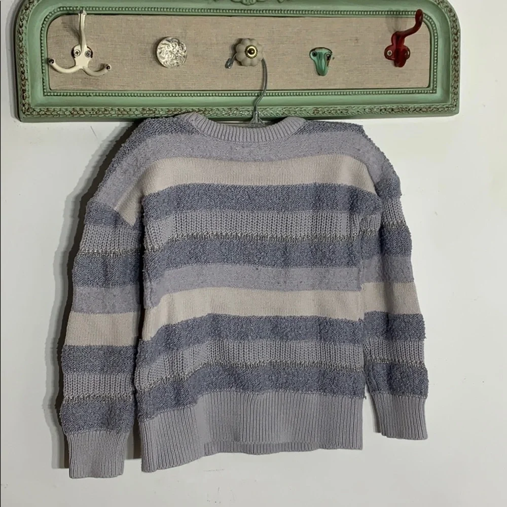GAP Kids lavender stripe textured cozy pullover sweater small kids